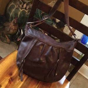 Awesome Fossil brown leather crossbody